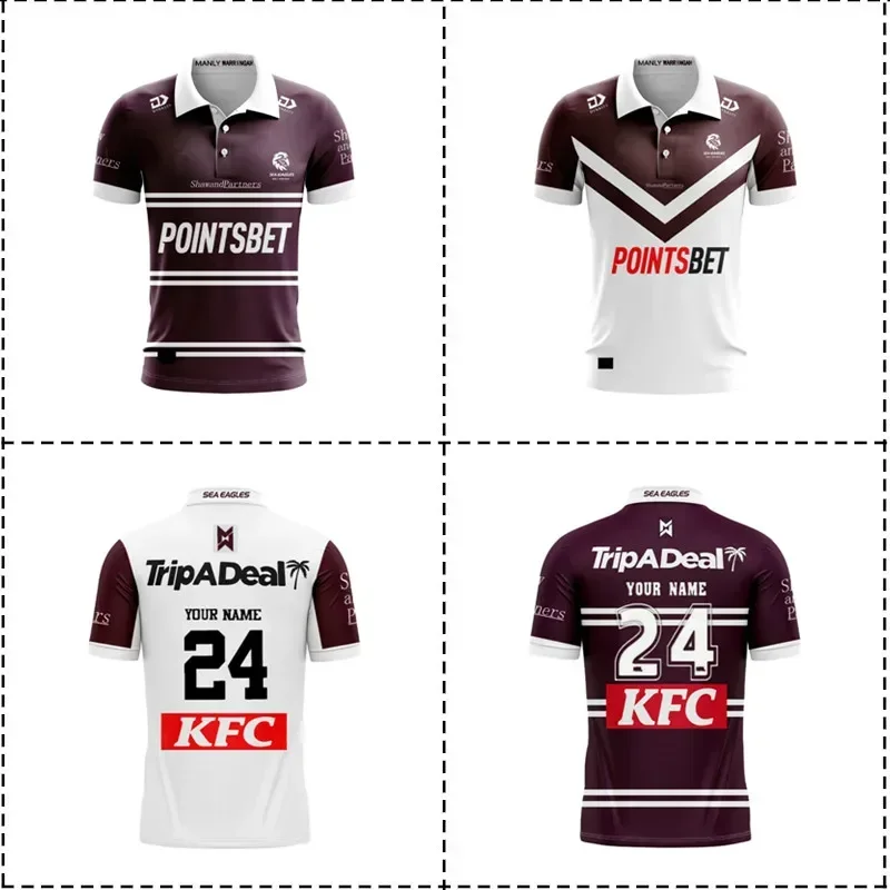 

2024 Manly Sea Eagles Polo Shirt Home / Away Rugby Jersey Shorts - Mens Size:S-5XL（Print Name Number）Top Quality