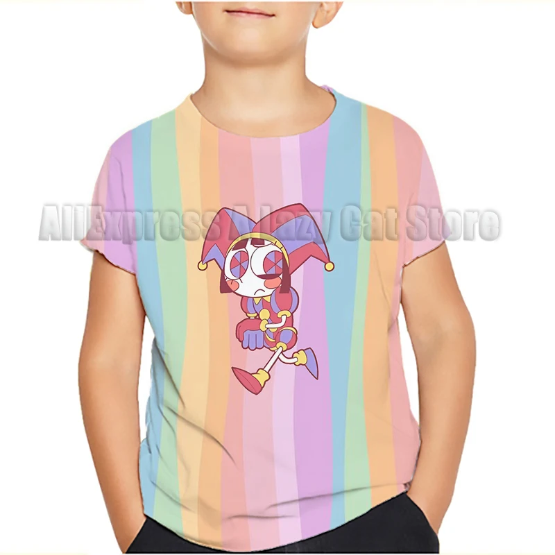 The Amazing Digital Circu T Shirt Kids Boy Pomni Jax Clown Cartoon Clothes Tops Tees Boys T-shirt T-shirts Children Short Sleeve