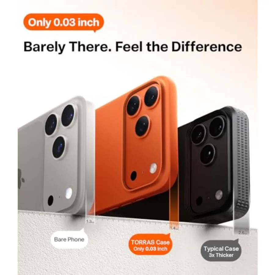 حافظة هاتف رفيعة للغاية وخفيفة الوزن بتصميم بسيط لهاتف iPhone 17 Pro مع قبضة آمنة ولمسة حريرية صلبة مضادة للخدش