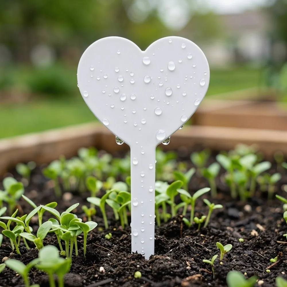 200PCS Durable Plastic Plant Labels Reusable Waterproof Plant Tags Heart Shape Seedling Tags Garden Use