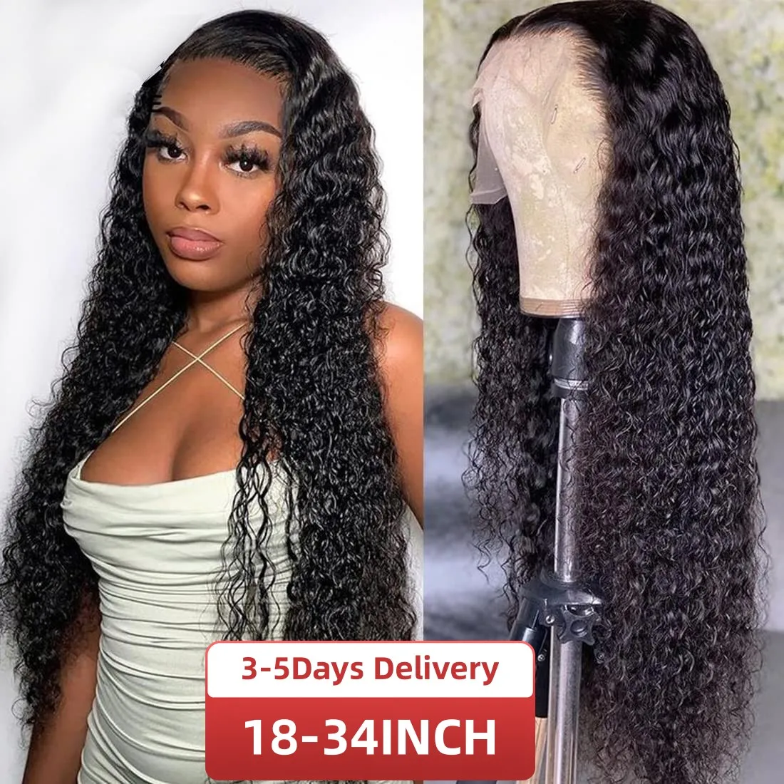 Deep Water Wave 360 Full Lace Wig Glueless Natural Malaysia Jerry Curl HD Lace Frontal Wig 13x6 Human Hair Wigs for Black Women