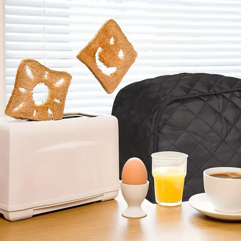 A Quilted Polyester Toaster Cover Designed for Both 2 and 4 Slice Toasters, Providing Dust Protection (Only Cover)