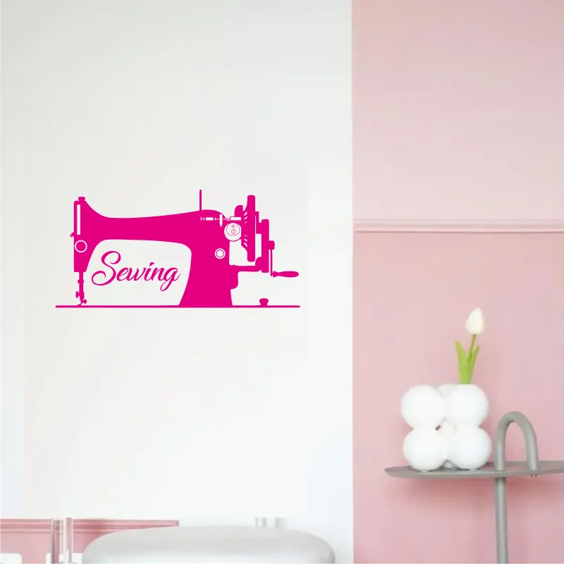 Vinyl Self-Adhesive Removable Sticker for Home Decor 'Sewing'Tailor Specialized Sewing machine for Tailor Shop Wall Decor 437