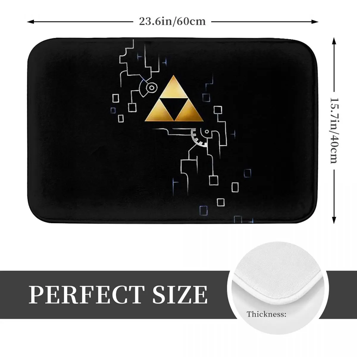 Twilight Triangles Anti-slip Doormat Floor Mat Cushion Carpet Rug for Kitchen Entrance Home Balcony Footpad Mats