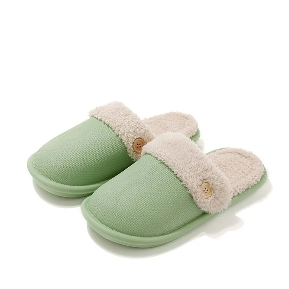 

Casual Detachable Winter Plush Slippers Waterproof Floor Shoes Warm Slippers Women Fashion Anti Slip EVA Fur Slippers Men Women