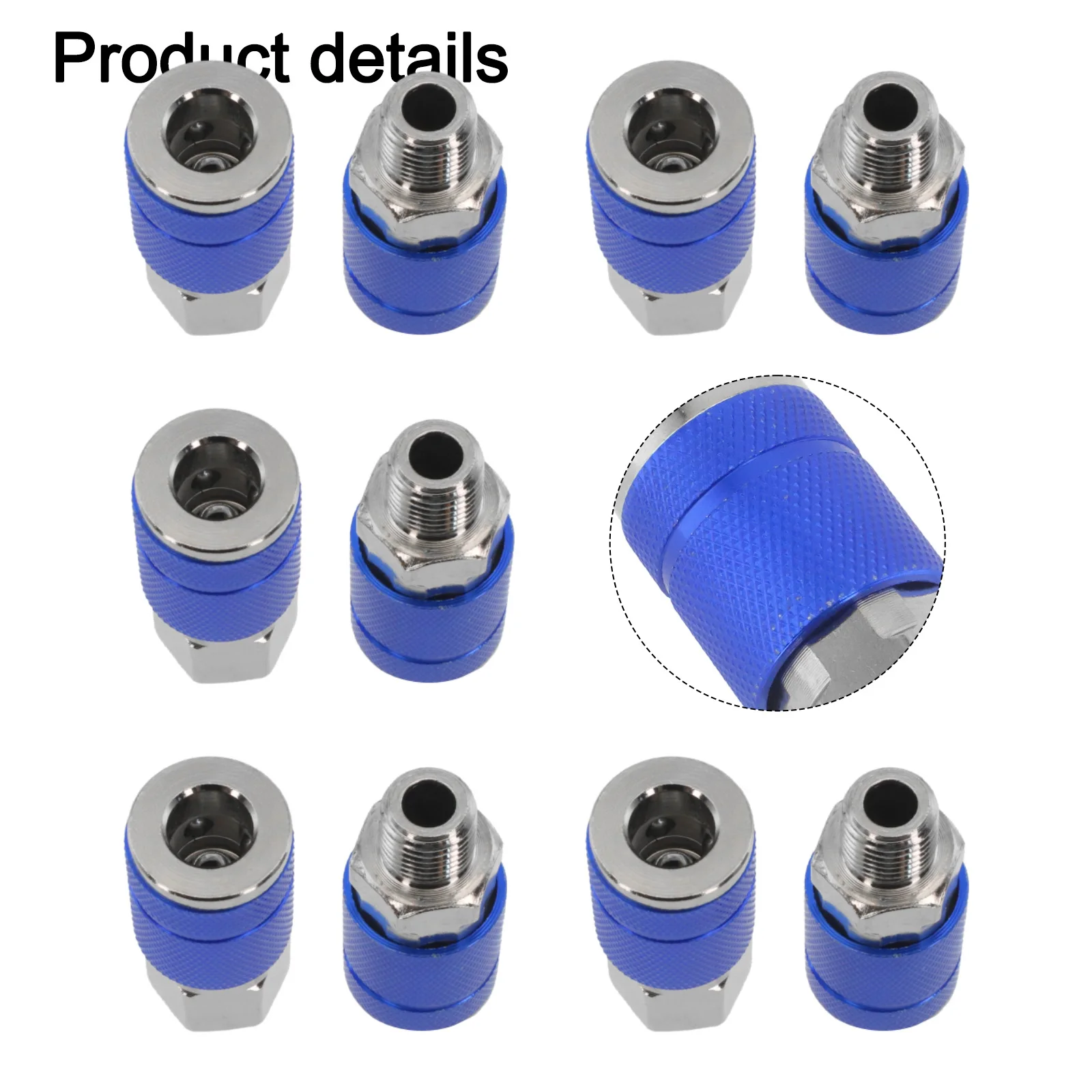 1/4 NPT Metal Quick Coupler Set 10pcs Suitable for Air Hose Connections in Automotive Repair and Industrial Workshops
