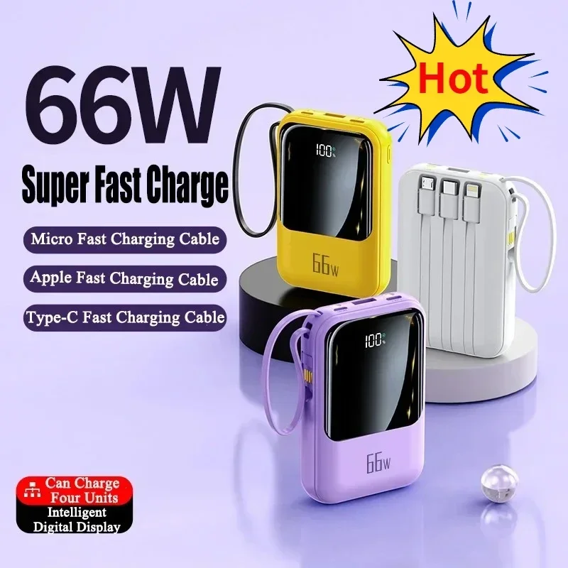 Hot Mini Power Bank 20000mAh 66W Super Fast Charging External Battery Charger PD 20W Flash Charging Source Box for IPhone Huawei