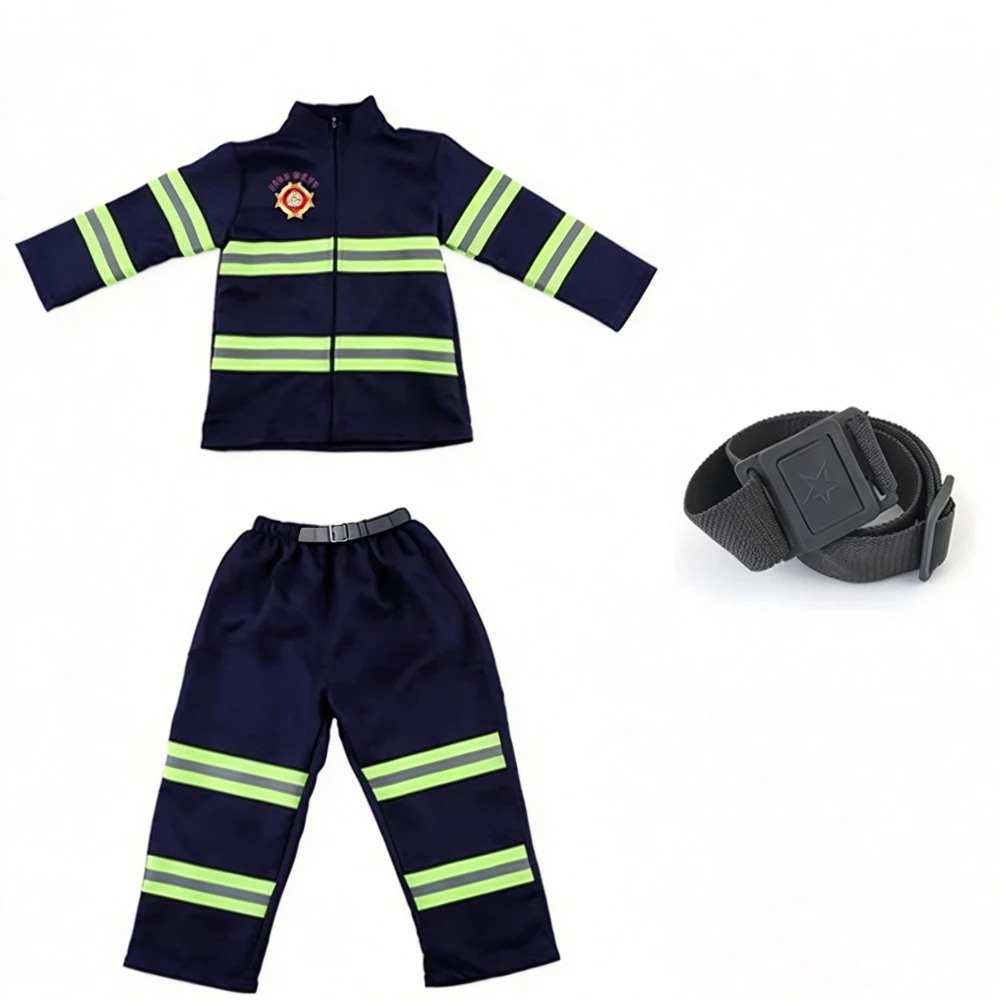 Green Firefighter Cosplay Costume Carnival Firefighter Professional Dress Firefighter Costume Water Gun Axe Set Christmas Gifts