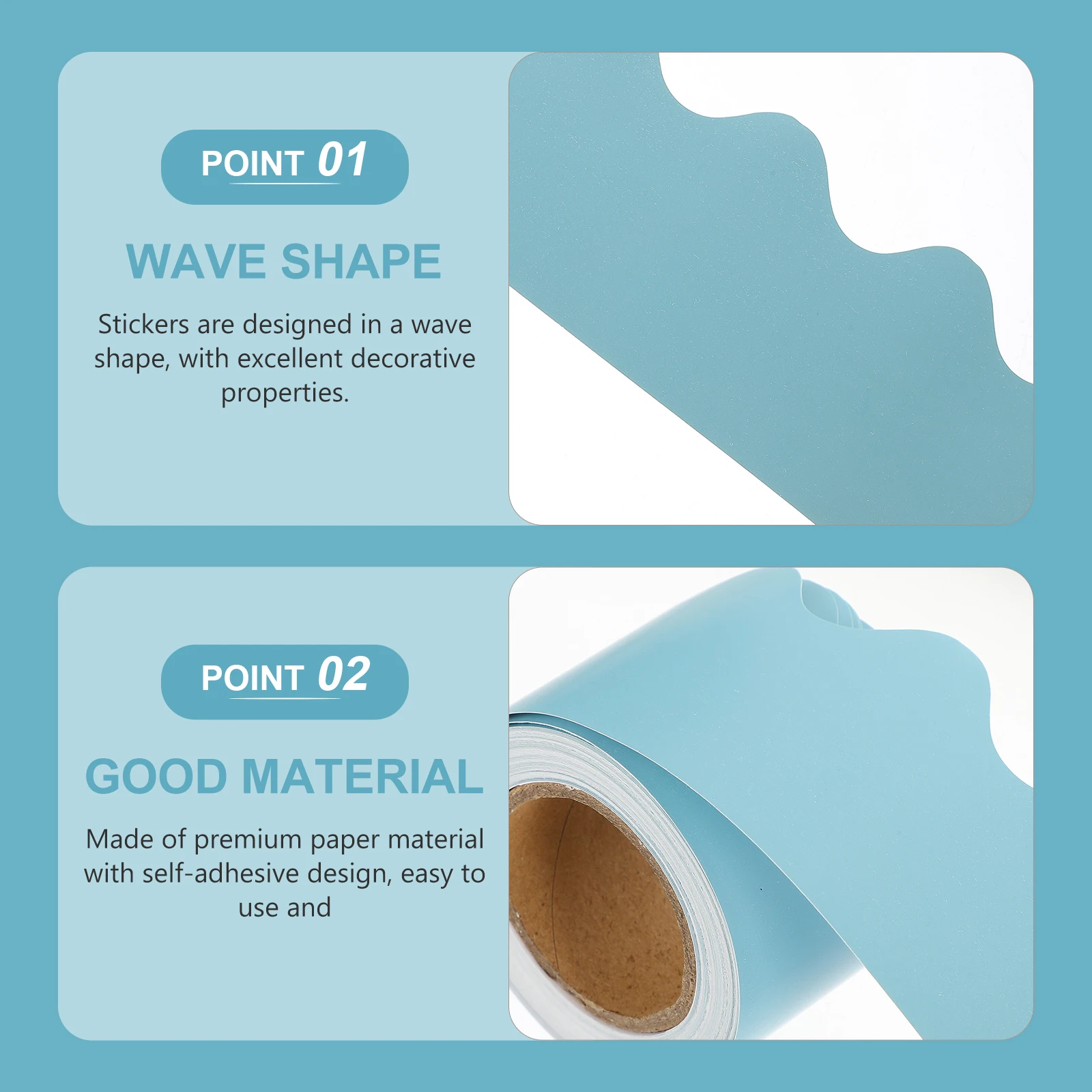 

Stable Light Decorative Paper Trim Scalloped Bulletin Board Decor Classroom Wall Blackboard Festival Border Wear-Resistant