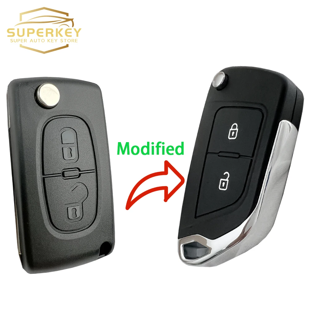 

For Peugeot 307 407 306 308 408 508 3008 Partner CE0523 CE0536 For Citroen С2 C4 С3 С5 Modified Filp Remote Car Key Shell Case