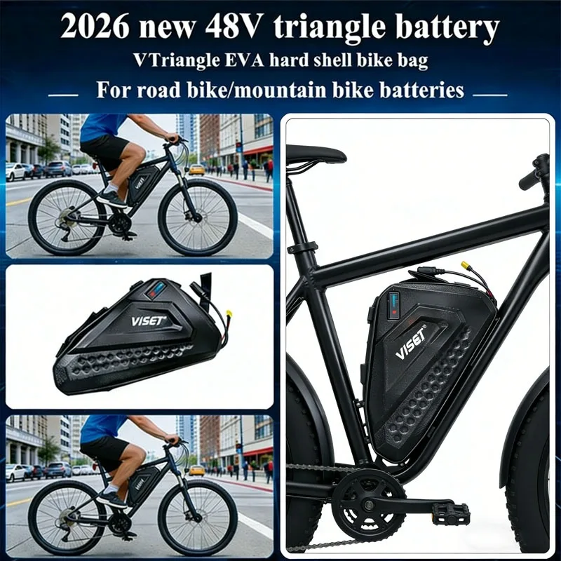 New Made 48V 20AH 17Ah Triangular Battery Pack 21700 Battery for 250W-1500W Motor Suitable for ATV/Scooter Conversion Kit DIY