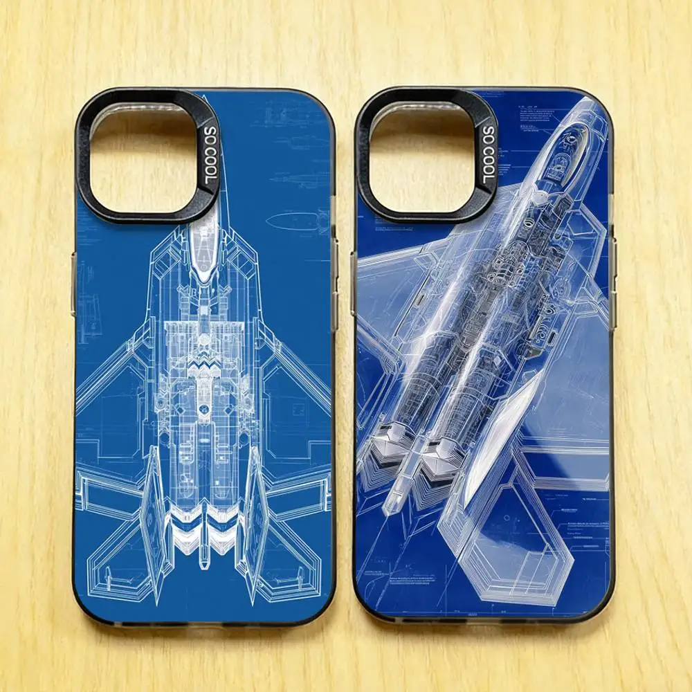 

F-22 Raptor Fighter Phone Case for iPhone 17 16 15 Pro Plus 14 13 12 Max Air Mini X XS TPU Bumper