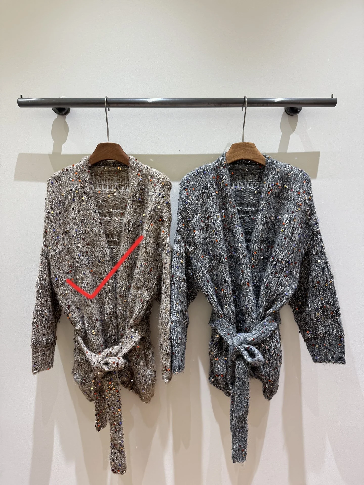 Women'S High-Quality Mohair-Blend Sequined Openwork Cardigan (New For Autumn/Winter 2026)