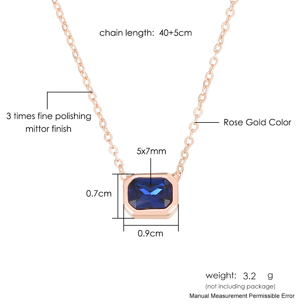 Fashion Charm Colorful Crystal Pendant Necklaces for Women Rose Gold Plated Collar Choker Chain on Neck Chic Jewelry KCN044