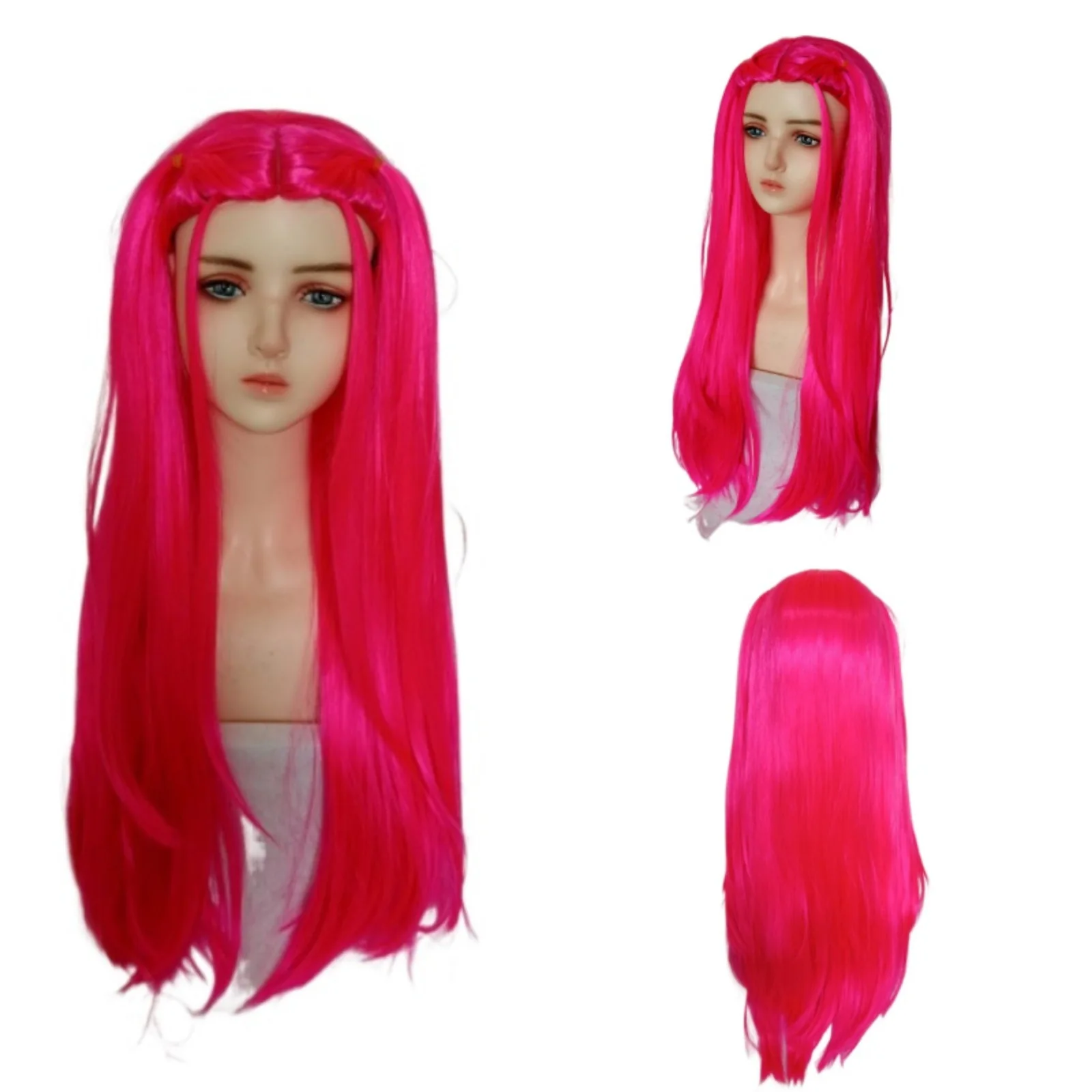 2025 NEW Movie Kpop Kids Girls Cosplay Wig Mira Rumi Zoey Demon Hunters Purple Black Red Long Hair Halloween Cosplay Props