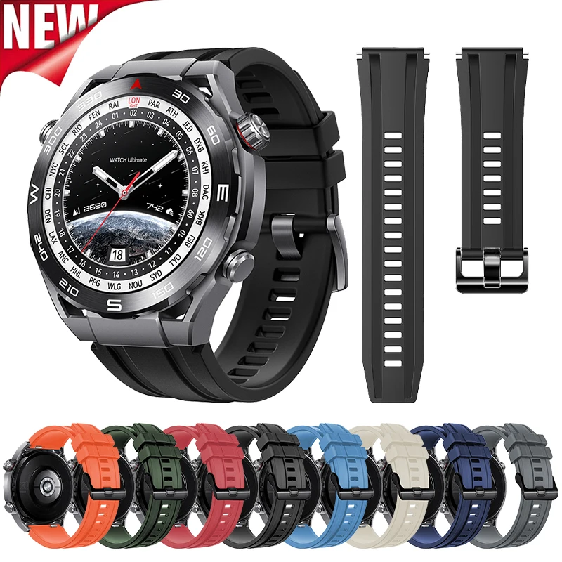 

Оригинальный силиконовый ремешок 22 мм для Huawei Watch Ultimate Smartwatch, официальный ремешок для Huawei GT5 GT3 3 4Pro, сменный ремешок 46 мм