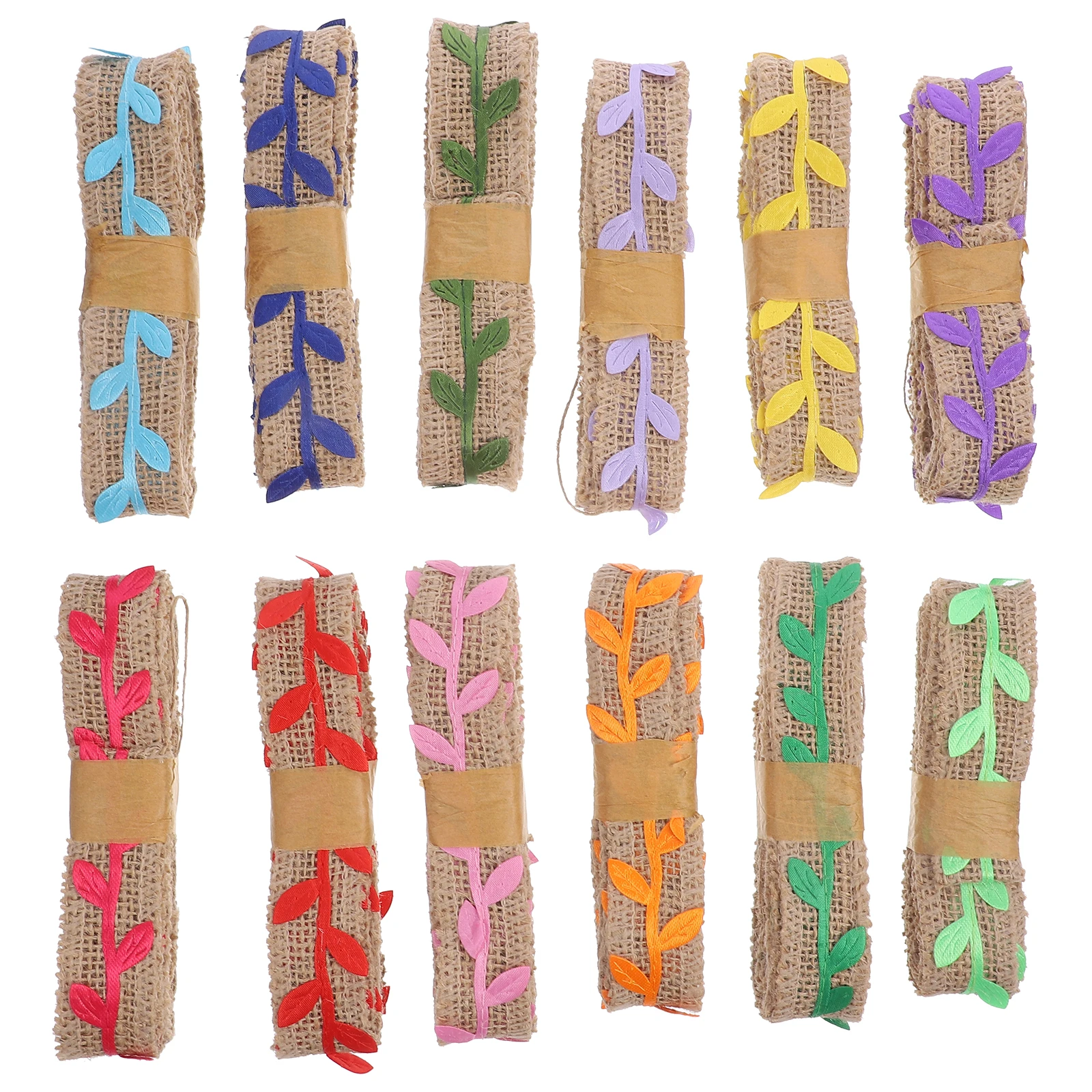 

12 рулонов натуральной ткацкой ленты, цветные льняные полоски, свадебный декор, ленты из мешковины, сделай сам