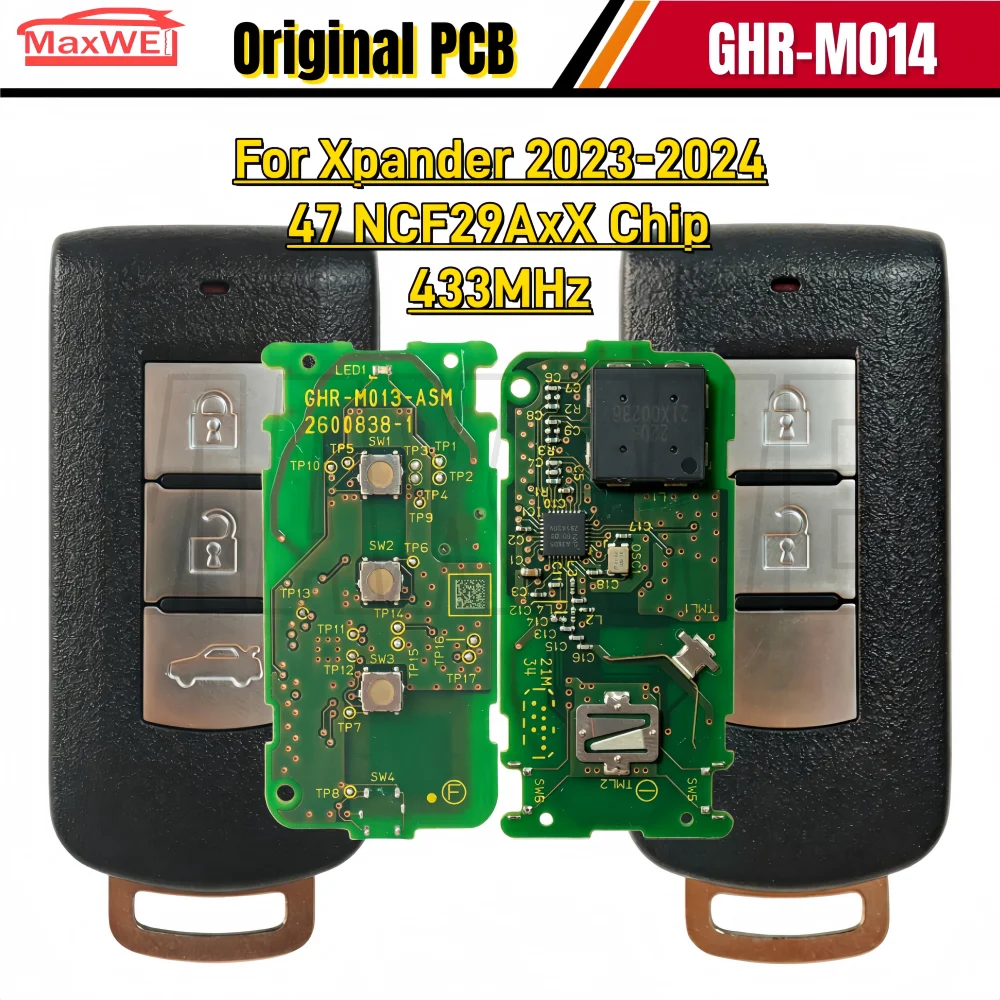 FCC ID: GHR-M014 434MHz ID47 NCF29AxX Chip Board: M013 Original PCB Smart Remote Control Key For Xpander 2023-2024