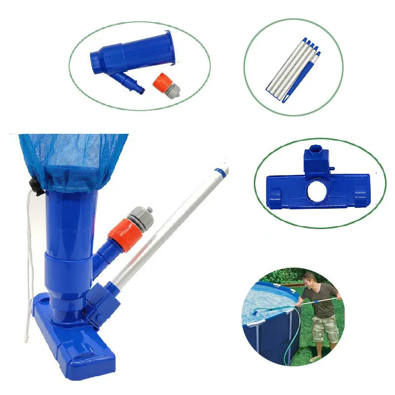 Portable Vacuum Nozzle Suction Pool Head Pool Cleaning Kit Spray Vacuum Suction Head with Bottom Brush
