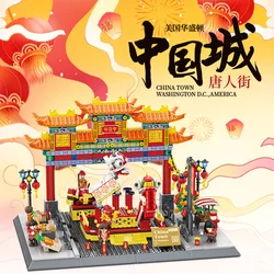 Model City Architecture The China Town Symbol Street View Building Blocks Set Moc Bricks DIY Assembled Toys Gifts