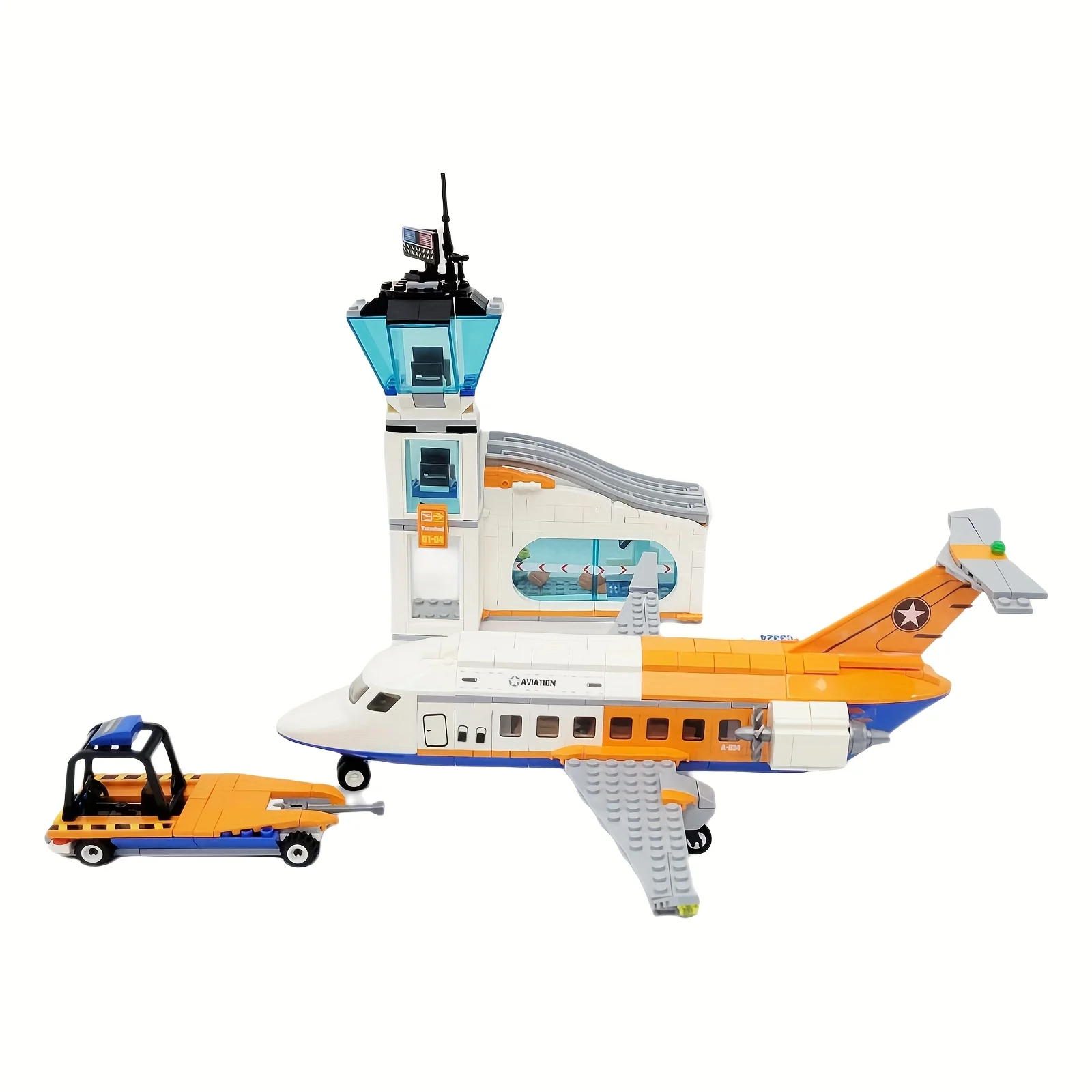 

697pcs City Airplane Airport passenger plane Building Blocks Set,Aviation Center, Radar Tower, Shuttle, ABS Plastic, Movie