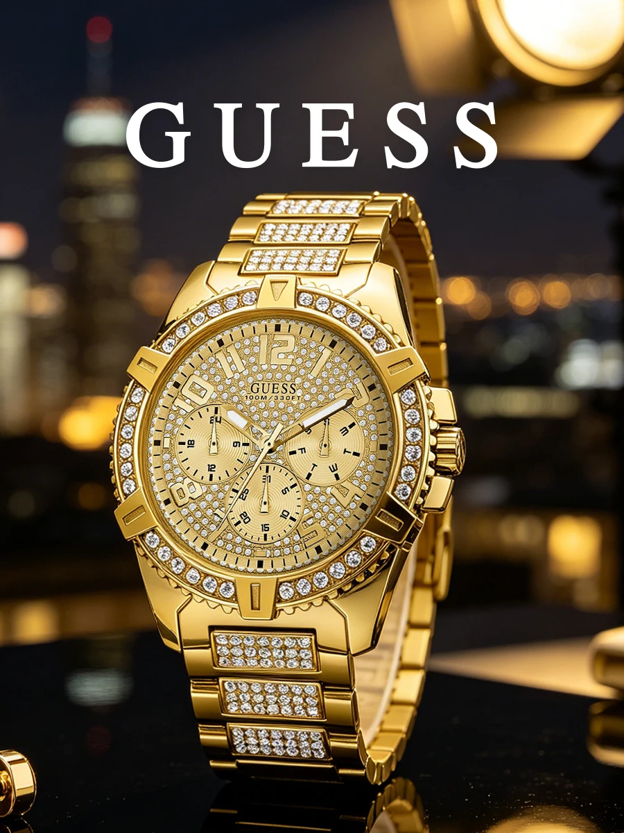 Smartwatch Guess - Zegarek męski Guess, złoty, ze stali