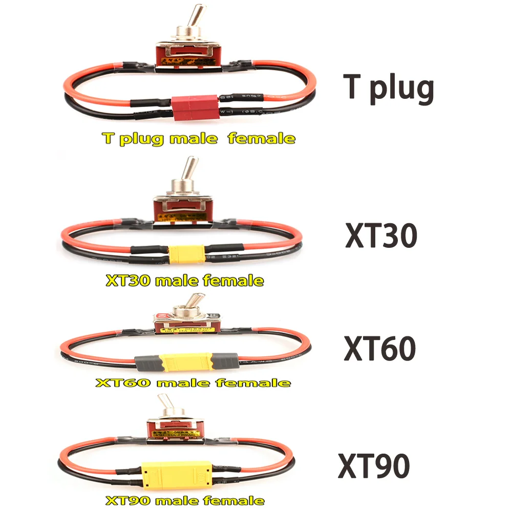 

1pcs Large Current High Load Switch XT30 XT60 XT90 T Plug Power ON-OFF Toggle for eBike RC Airplane ESC Motor Connecting Adapter