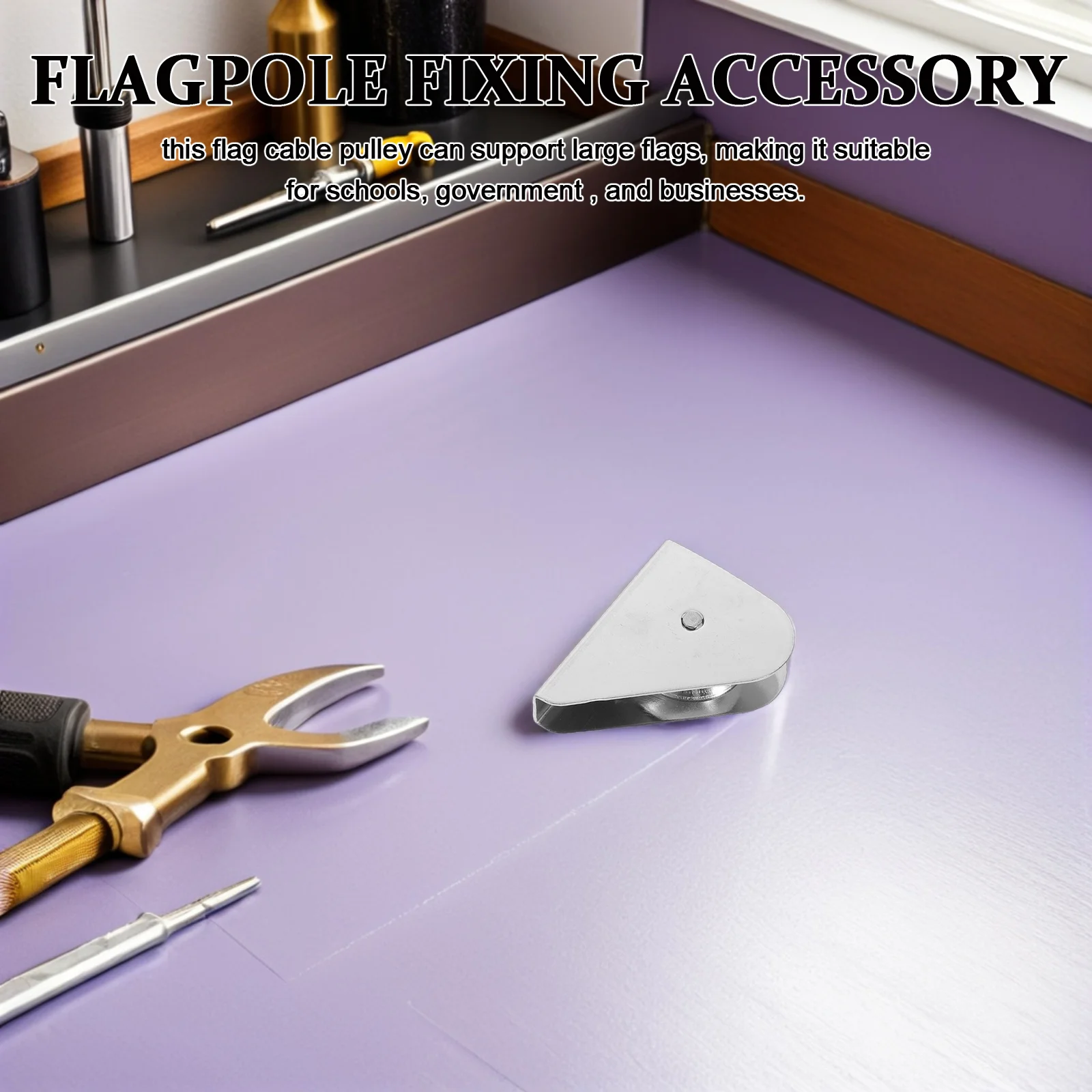 

2Pcs Stainless Steel Flagpole Pulley Roller Heavy Duty Bearing Rope Block for Flag Raising Outdoor Flagpole Hardware Repair Kit