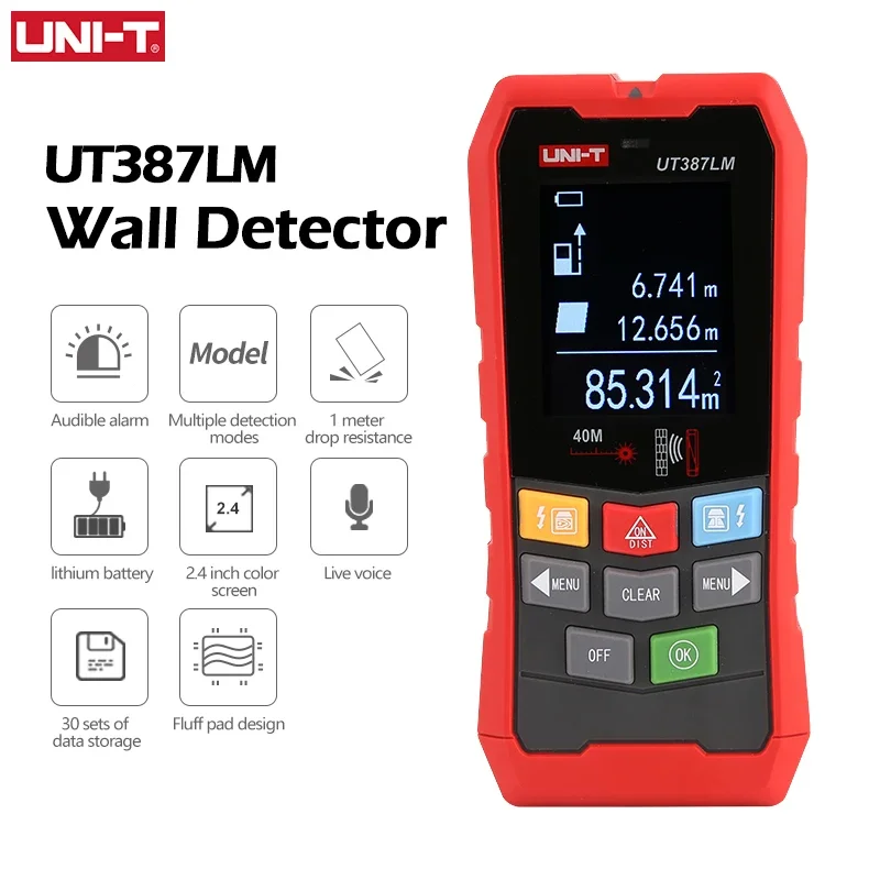 UNI-T UT387E UT387S UT387LM Wall Scanner 4 In 1 Metal Detector Wood Stud Finder AC Voltage Live Cable Wires Depth Tracker