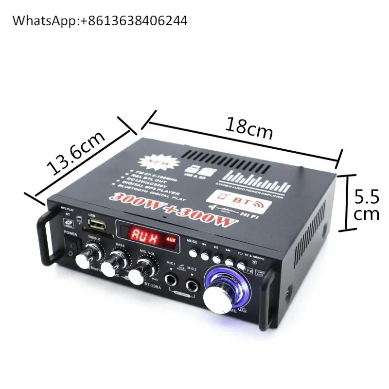 GAP-298A 600W Car Amplifier Audio Stereo Power blueteeth FM Radio 2CH Home Theater Amplifiers Mini Amplificador Audio