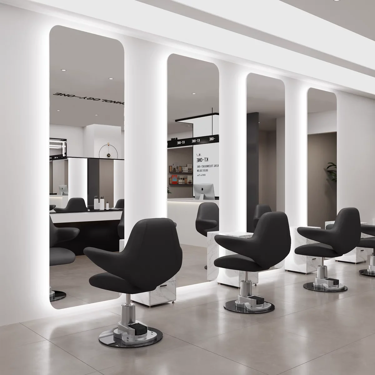LED Lighted Full Length Mirror, 3-Piece Set for Salon Hairdresser Styling Makeup, Barber Shop Decorative Mirrors