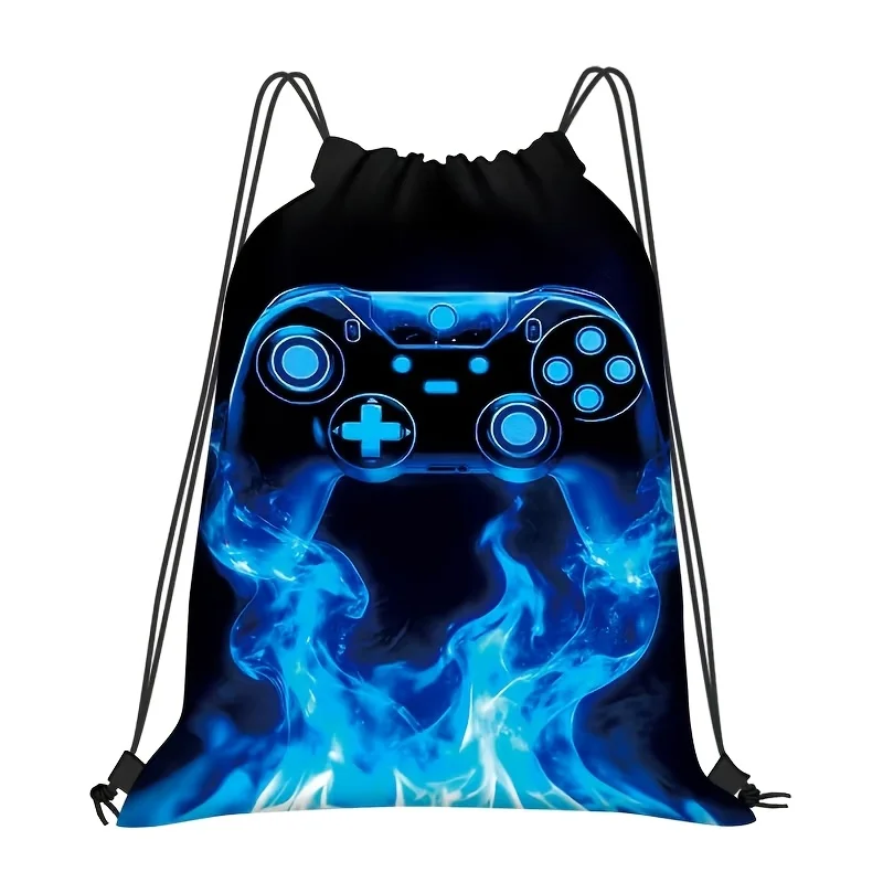 1-Piece Game Controller Design Drawstring Backpack, Spacious & Durable, Home & Outdoor Storage Bag