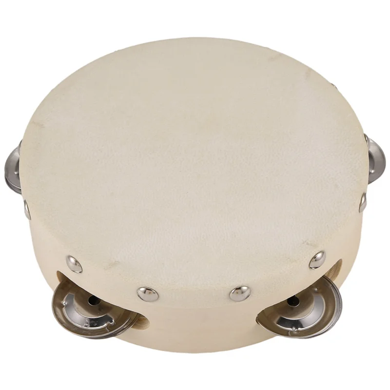 XSXS-6Pcs 6In باليد الدف طبل جرس المعادن الأناشيد قرع الموسيقية لألعاب الأطفال حفلة KTV