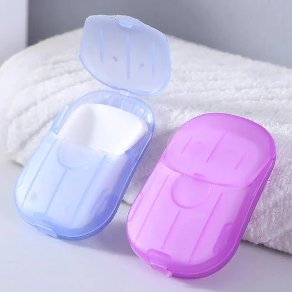 20PCS Bathroom Disposable Soap Paper For Traveling Soap Paper Washing Hand Mini Paper Slice Soap Cleaning Supplies