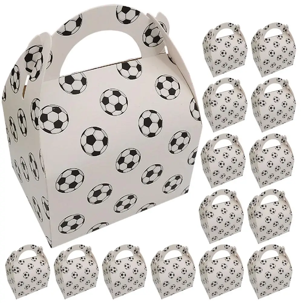 

50pcs Football Pattern Gift Party Boxes Case Holiday Candy Box Wedding Wedding Candy Box Treat Packaging