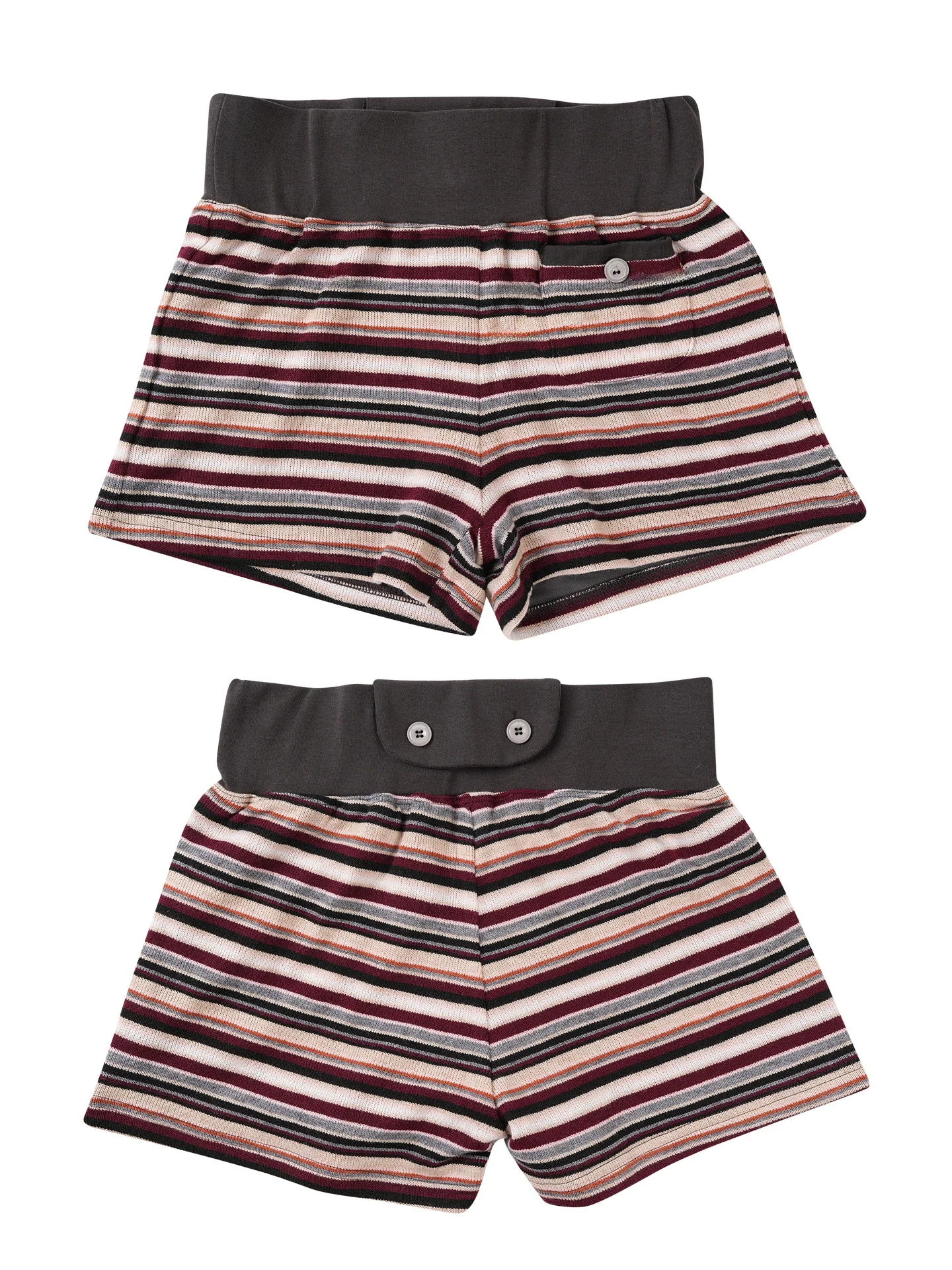 

Color Block Stripe Pattern Elastic Waist Short Pants Women's Slimming Summer Hot Pants Korean Style Casual Fashion