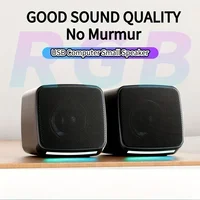 Mini altavoz con luces frías y sonido estéreo, altavoces para ordenador, 6W, alimentado por USB, entrada auxiliar de 3,5mm, altavoz portátil para ordenador La