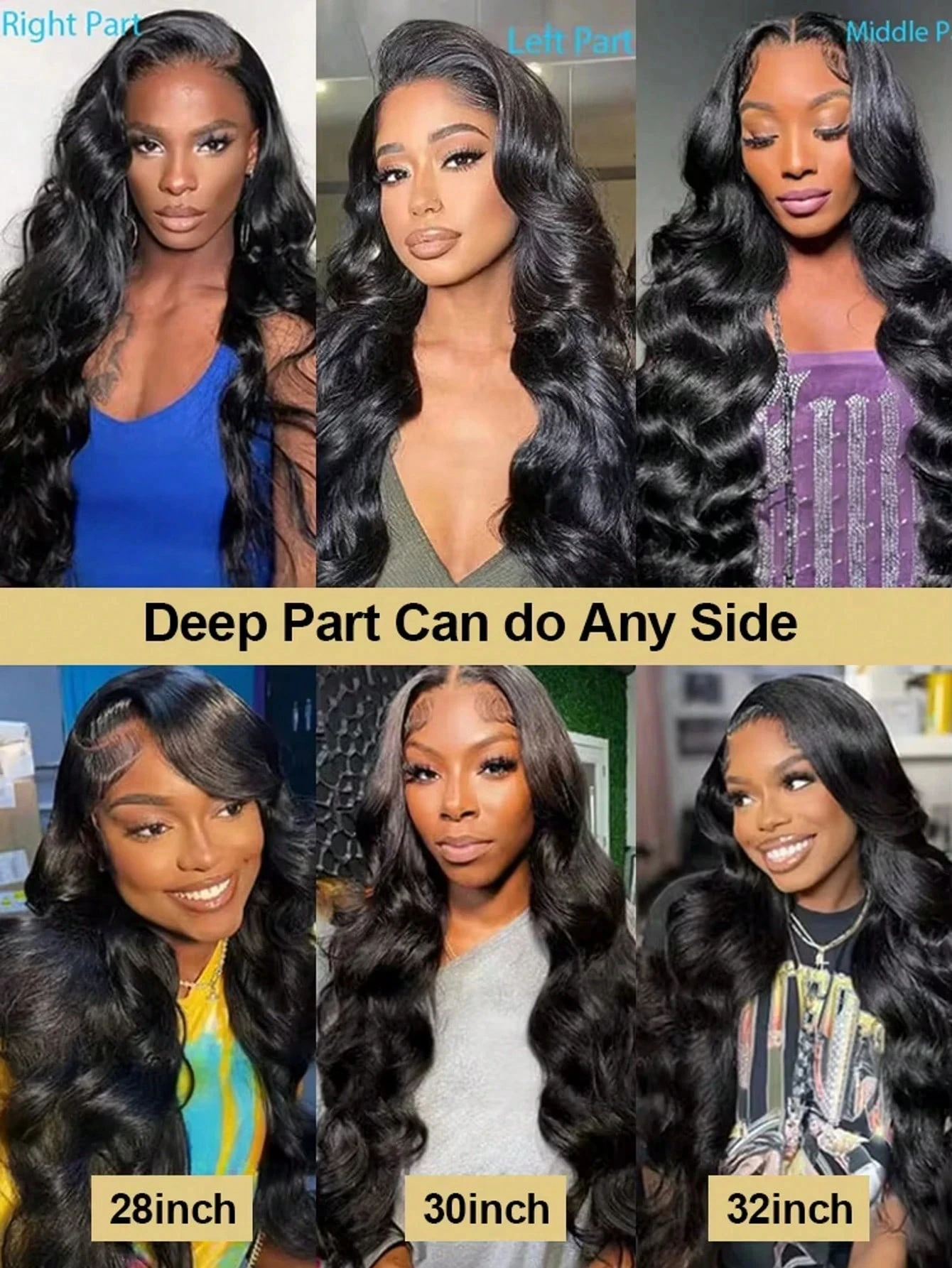 13x4 13x6 HD Объемная волна Парик фронта шнурка Guless Парик Свободная волна Парик фронтальной части шнурка Парики из человеческих волос для чернокожих женщин 250% плотность