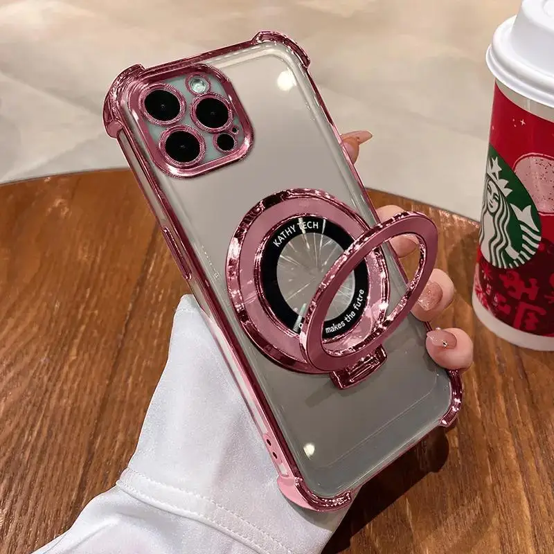 

For Realme 15 Pro Case Simple Four-corner Drop-proof Transparent Stand Soft Shell Cover For Realme 15 Shockproof Bumper Fudna