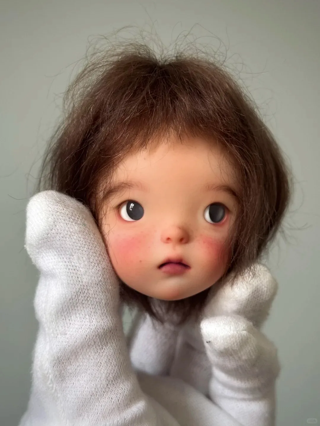 새로운 SD BJD 인형 1/6 란두도우 소녀 머리 앰버 귀여운 아름다운 소녀 메이크업 고품질 레진 장난감 선물 머리만