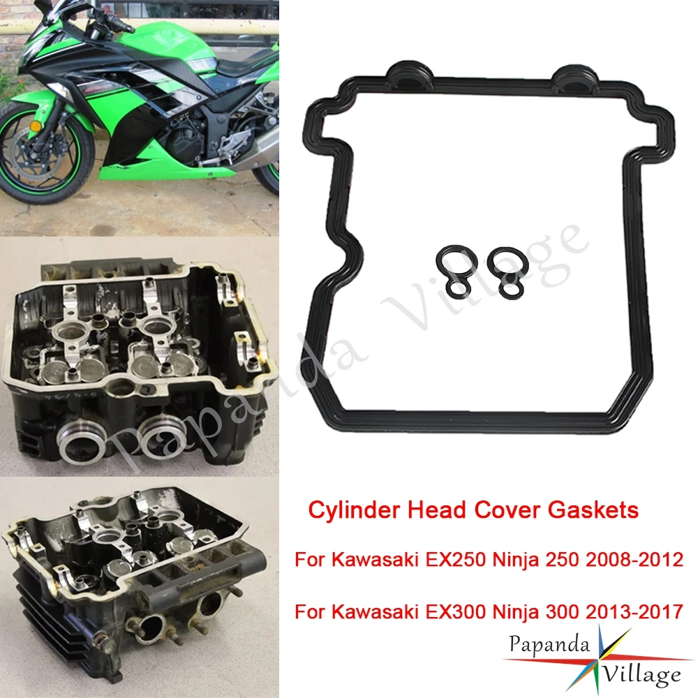 モーターサイクルシリンダーヘッドガスケットキット,カワサキex300,忍者300, 2013-2017,ex250,忍者250, 2008-2012用シリンダーヘッドカバーキット