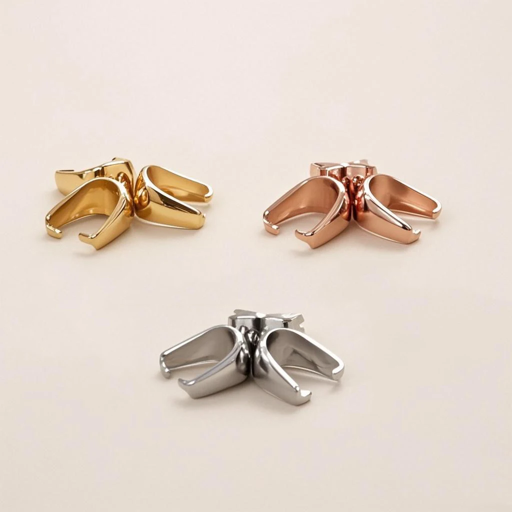 40pcs/lot 4*6mm Stainless Steel Pinch Clip Clasp Bail Finish Claw Clasps Melon Seeds Buckle Charm Pendant DIY Jewelry Making