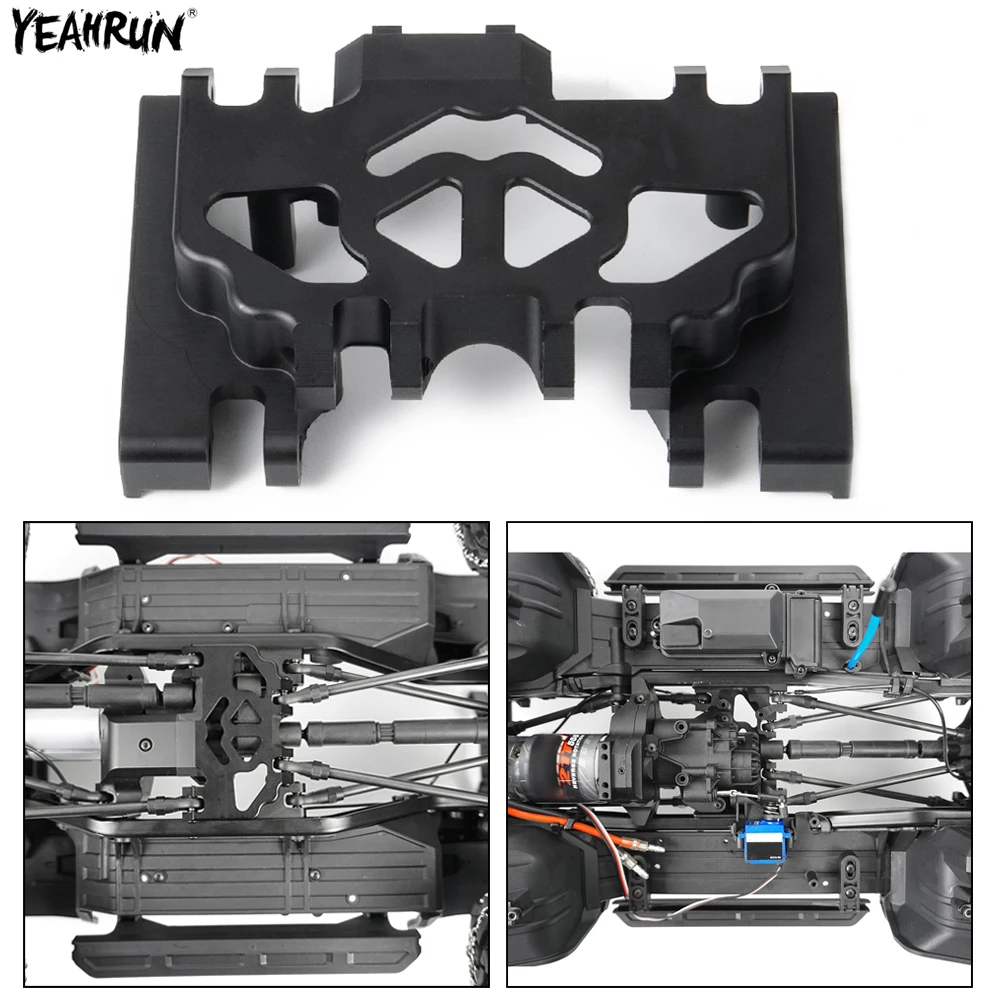 

YEAHRUN Black Aluminum Gearbox Mount Holder with Screws For 1/10 TRX-4 TRX4 RC Crawler Car Upgrade Parts