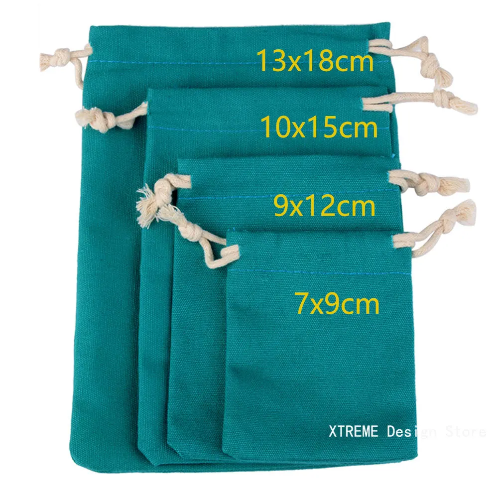 1pc Natural Cotton Bags For Selection Fit For Wedding Gift Candy Small Pouch Eyelashes Makeup Drawstring Sachet 7x9cm