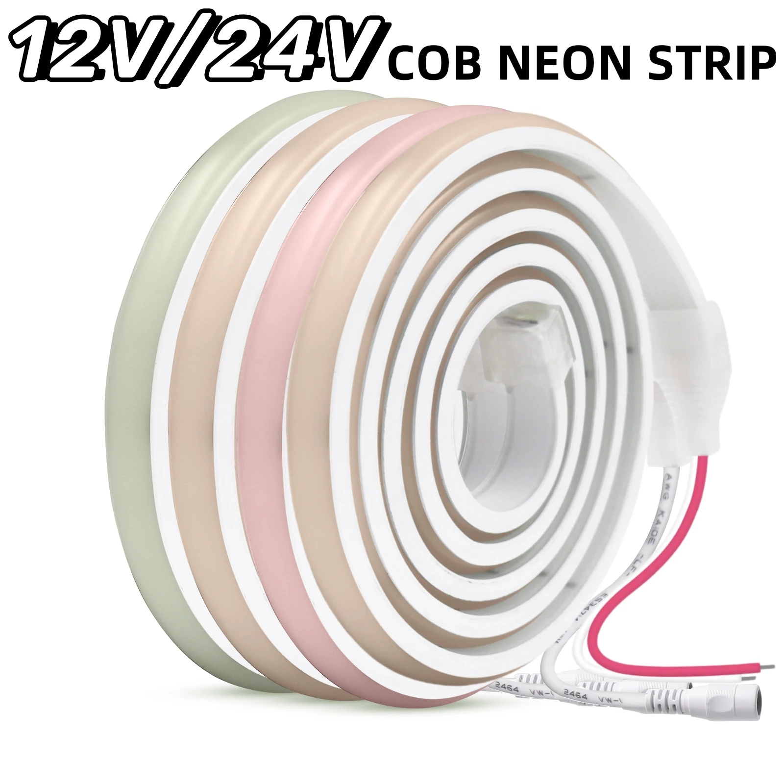 DC12V 24V COB NEON LED Strip Lights 10M 320LEDs/M Adhesive Tape Night Lamp IP67 11mm Ultra Bright RA90 Linear 3000K 4000K 6000K