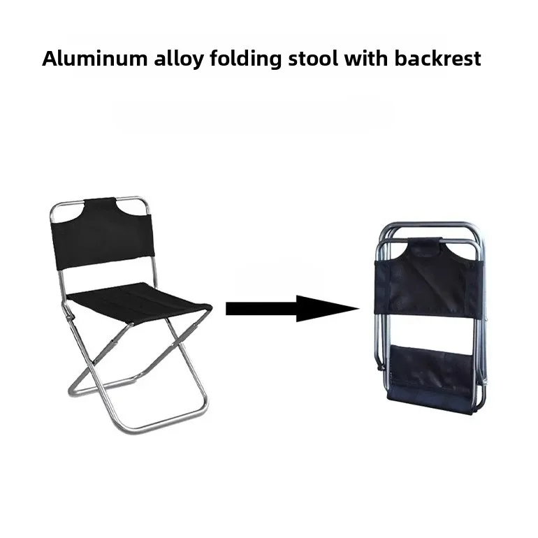 

Lightweight Aluminum Folding Stool with Backrest - Portable Fishing Chair for Camping, Hiking & Outdoor Events, Compact & Heavy