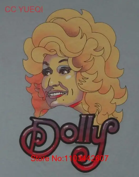 DOLLY PARTON BIG SMILE BIG HAIR - МАЛЕНЬКАЯ СИНЯЯ ФУТБОЛКА J639