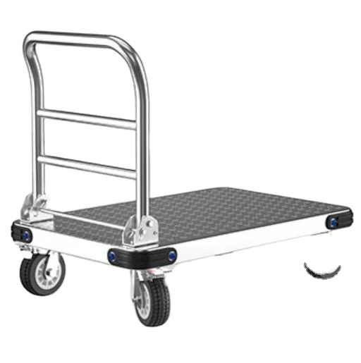 Chariot à main pliable en acier de haute qualité, chariot à plate-forme industrielle de grande capacité pour le stockage d'entrepôt, fournisseur OEM
