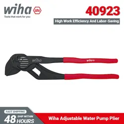 Wiha 40923 10-inch Classic Adjustable Water Pump Pliers Self-locking Button-free Function Pliers Wrench for Gripping Plumbing