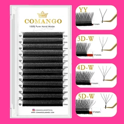CoMango Wispy Automatic Flowering W Shape 1D/2D/3D/4D/5D/6D/8D Premade Fans Eyelash Extensions Natural Soft Silk False Lashes